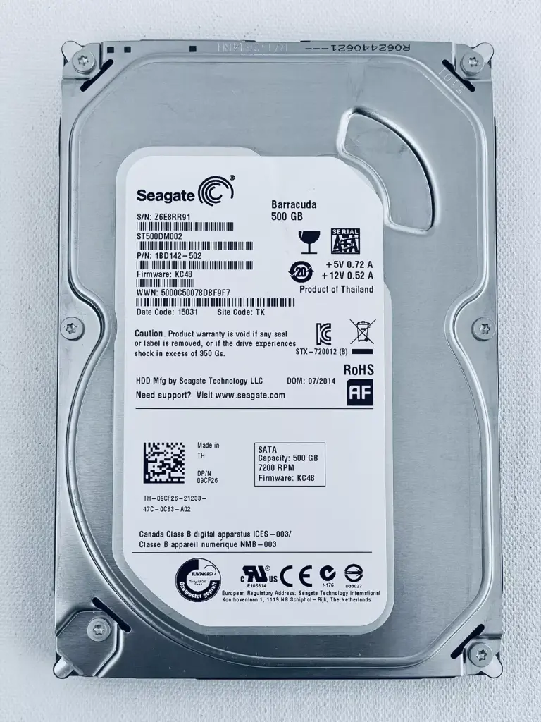HDD Seagate BarraCuda ST500DM009 500GB HDD 3.5" Internal Hard Drive SATA 6 Gb/s 7200 RPM 32MB Cache For Desktop