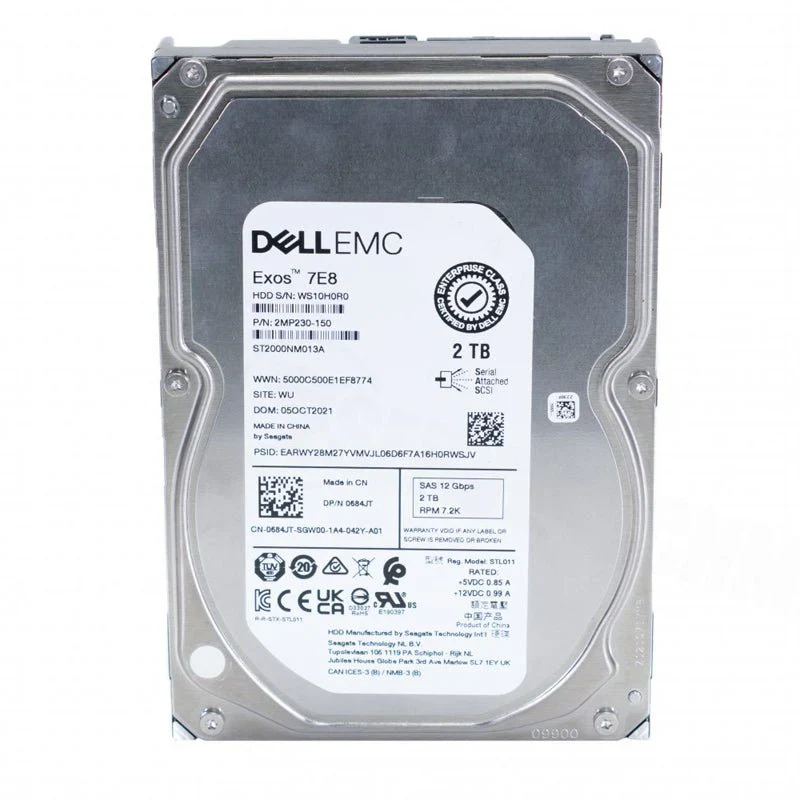 HDD Dell 2TB 3.5" 7200 RPM SATA 6Gbps Internal Hard Drive for Desktop
