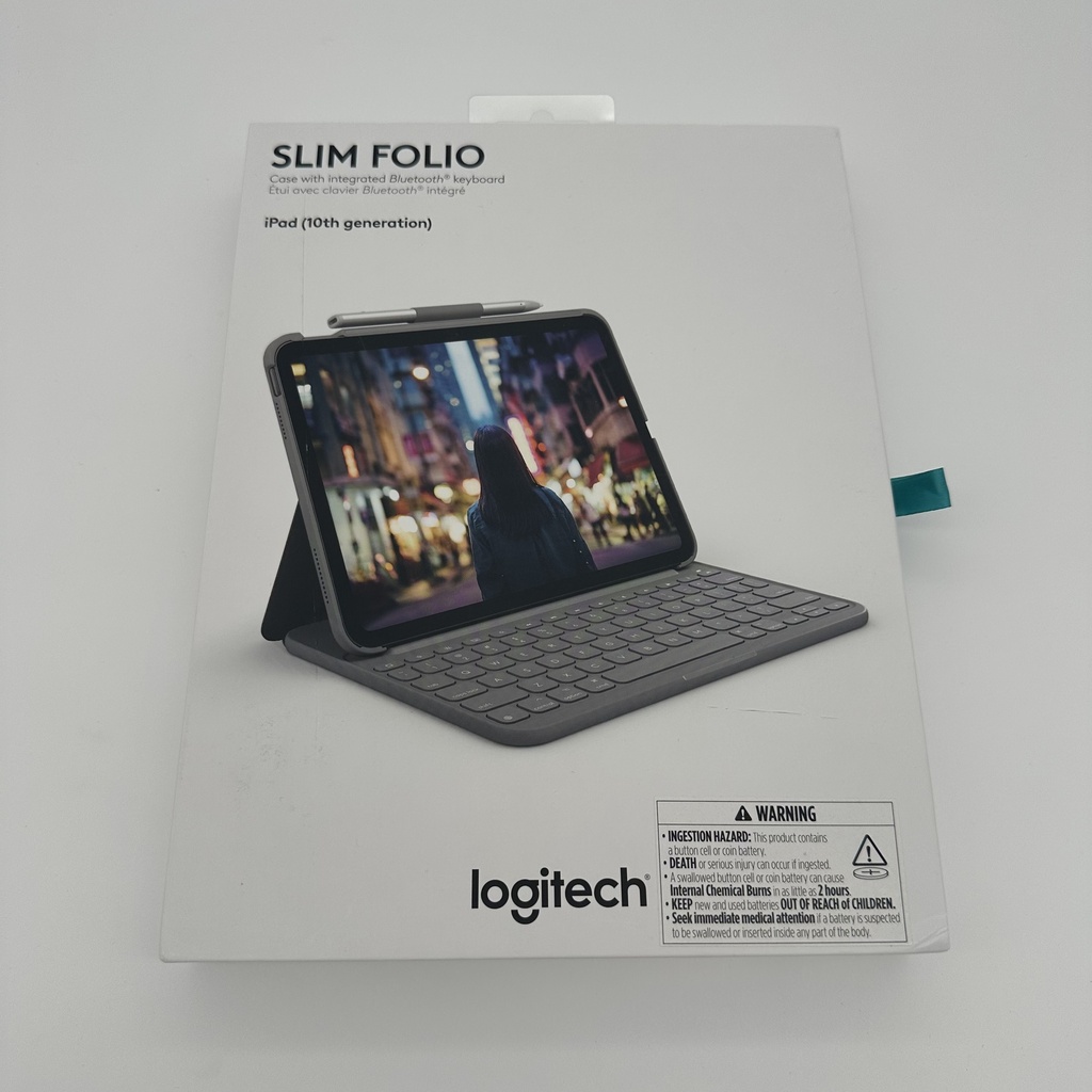 Genuine and new - Logitech Slim Folio Case with Integrated Bluetooth Keyboard for iPad (10th Generation) - 920-011215