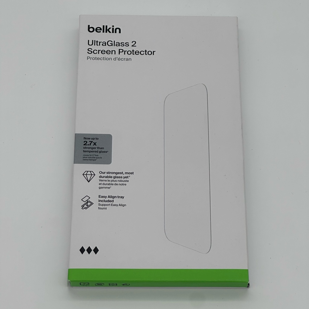 [HRU02ZM/A] Belkin UltraGlass 2 Screen Protector for iPhone 17 / iPhone 16 Pro