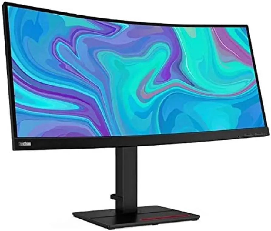 Renewed Lenovo ThinkVision T34w-20 34'' Widescreen 3440 x 1440 Curved Monitor Scratch Working Well With 90 Days Warranty
