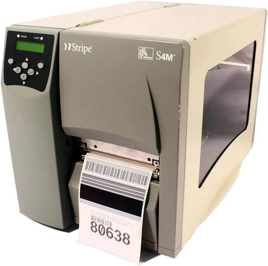 Renewed Zebra Stripe S4M Direct Thermal & Thermal Transfer Industrial Label Printer 203 dpi Parallel Serial USB Interface S4M00-2001-0100D With 90 Days Warranty