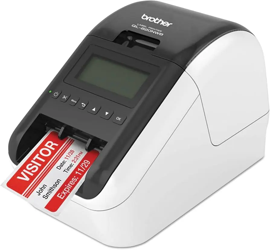 Renewed Brother QL-820NWB Direct Thermal Label Printer 300 dpi Monochrome Wireless Bluetooth  With 90 Days Warranty