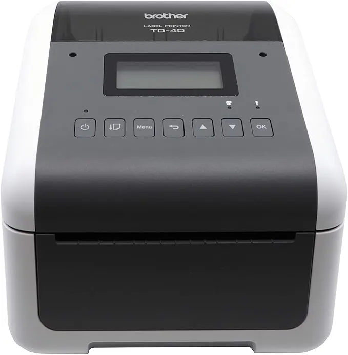 Renewed Brother TD-4550DNWB Thermal Desktop Barcode and Label Printer With 300 DPI, 6 IPS, Standard USB and Serial, Ethernet LAN, Built-in Wi-Fi and Bluetooth With 90 Days Warranty