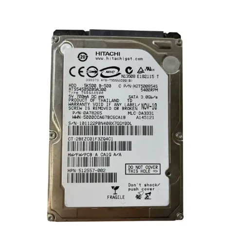 [HDD-HI-500GB-2.5] HDD Hitachi HTS547550A9E384 500GB 2.5" Hard Drive 7.2K RPM SATA 3.0 GB/S For Desktops/Laptops